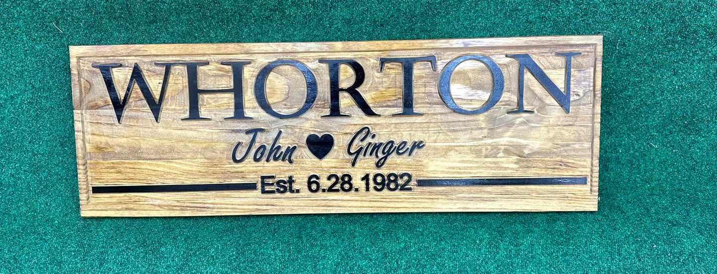 Family Name / Established Custom Wooden Sign